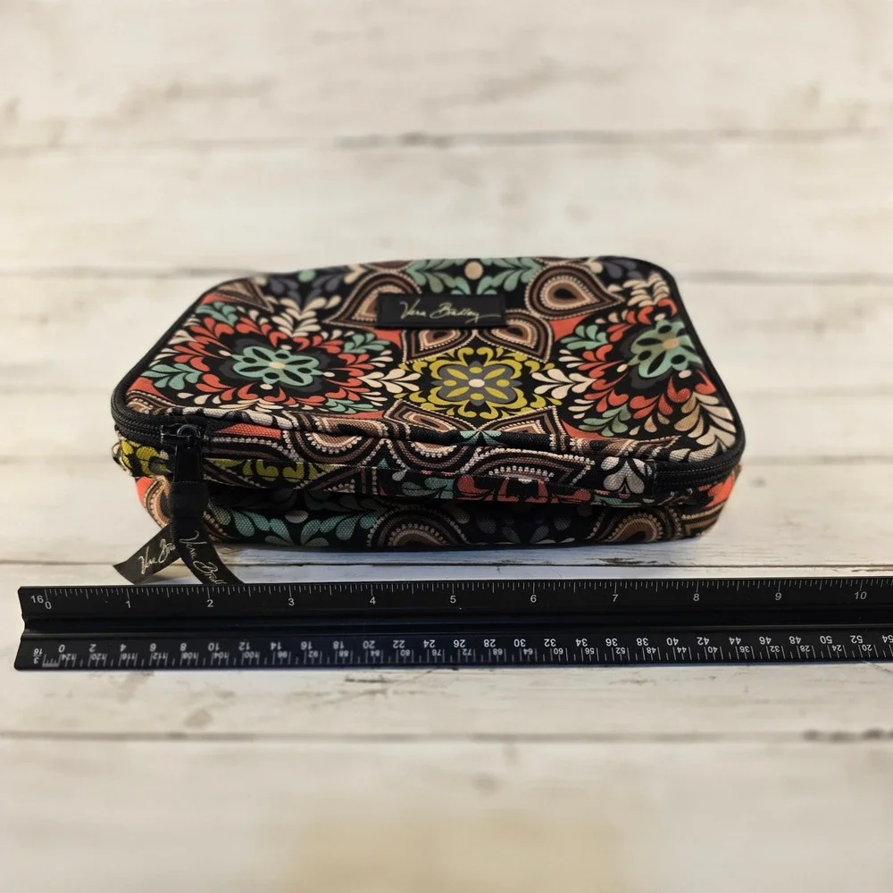 Vera Bradley Provencal Paisley Floral Cosmetic Makeup Bag Travel Case Orange